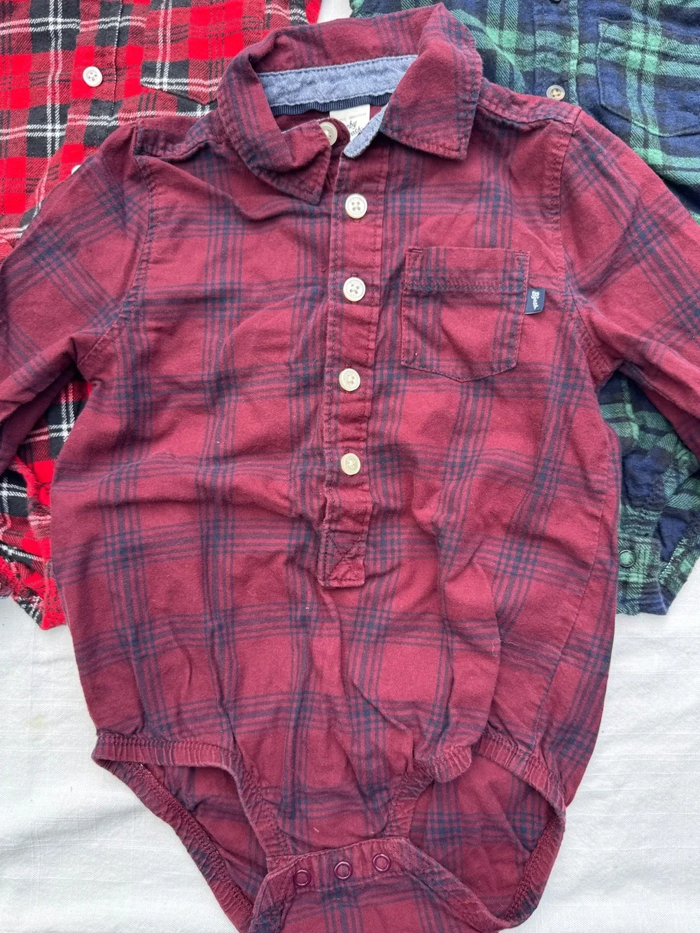 Carter’s Flannel Bodysuits Oshkosh B’Gosh Plaid 24M
